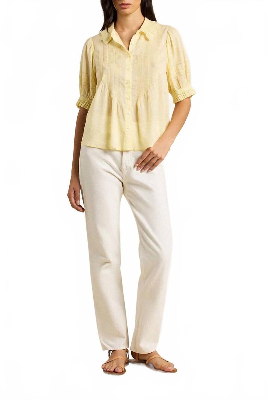 NEW TROVATA jess short sleeve blouse in soleil
